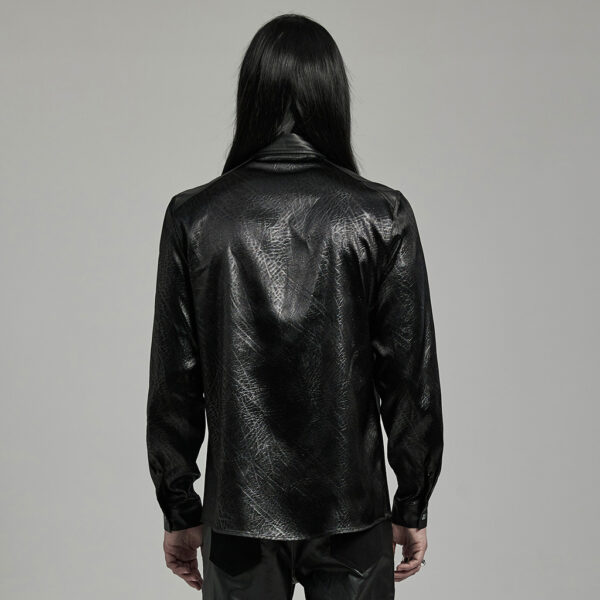 Rubberized Minimalist Fitted Goth Shirt - Image 3