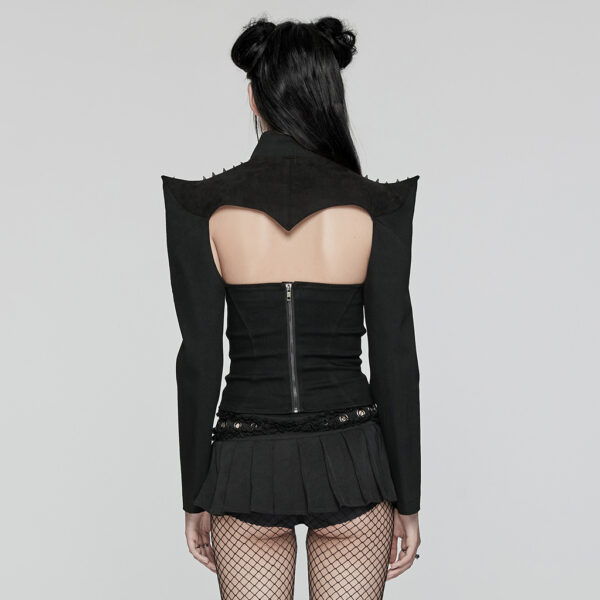 Punk Sharp Spikes Textured Short Jacket - Image 3