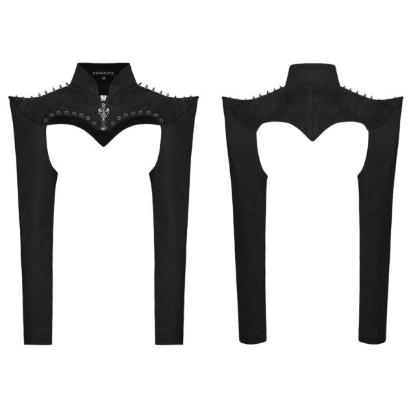 Punk Sharp Spikes Textured Short Jacket - Image 5