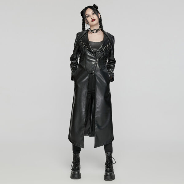 Layered Lapel Design Punk Visual PU Jacket - Image 2