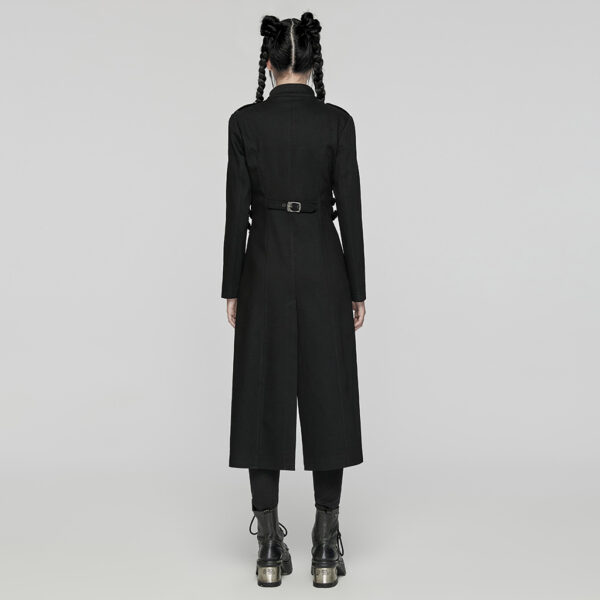 Punk Goth Denim Chain Long Coat - Image 3