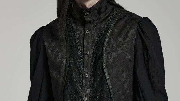 Gothic Lantern Sleeve Stand Collar Shirt - Image 10