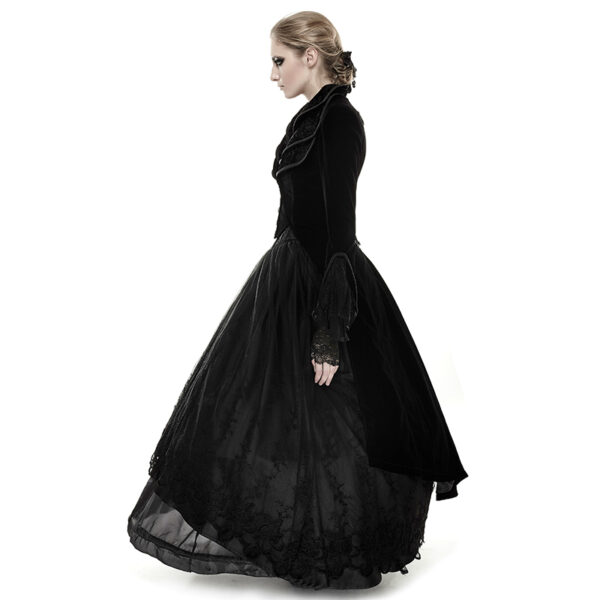 Gothic Elegant Lace Velvet Long Dress Coat - Image 2