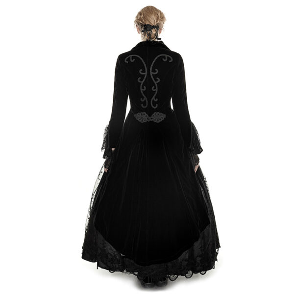 Gothic Elegant Lace Velvet Long Dress Coat - Image 3