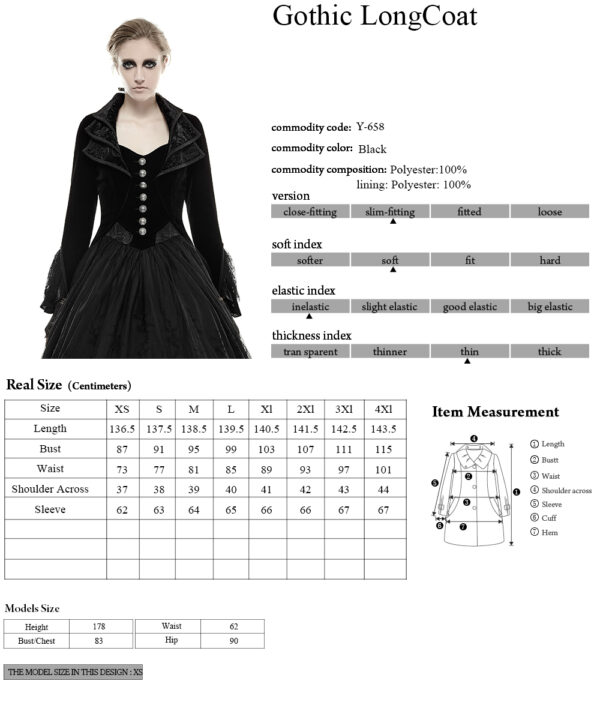 Gothic Elegant Lace Velvet Long Dress Coat - Image 10