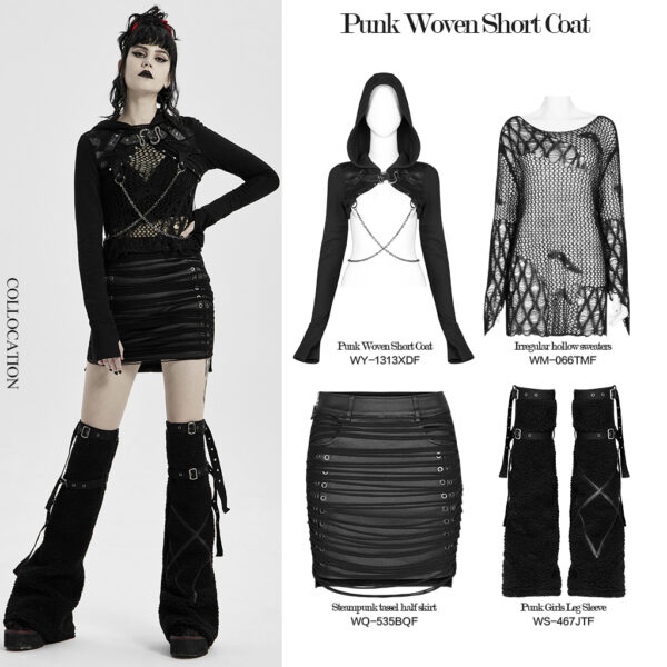 Punk Woven Short Top Coat - Image 4