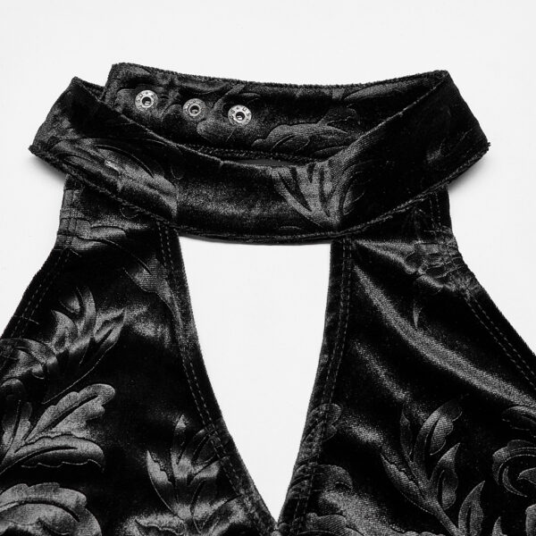 Punk Rave Chinese Style Velvet Embossed Tank Top - Image 6