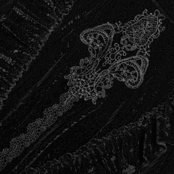 PUNK RAVE Gothic Dark-Grain Velvet Blouse - Image 6