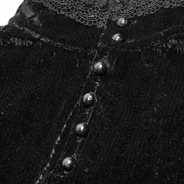 PUNK RAVE Gothic Dark-Grain Velvet Blouse - Image 8