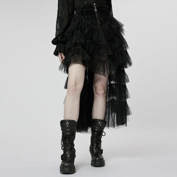 Lolita Ruffed Layered Tulle Splicing Punk Skirt