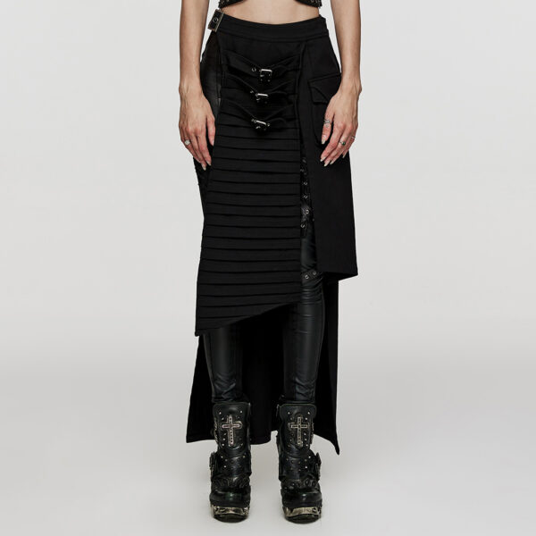 Punk Rave Weave Fabric Heavy Metal Denim Skirt