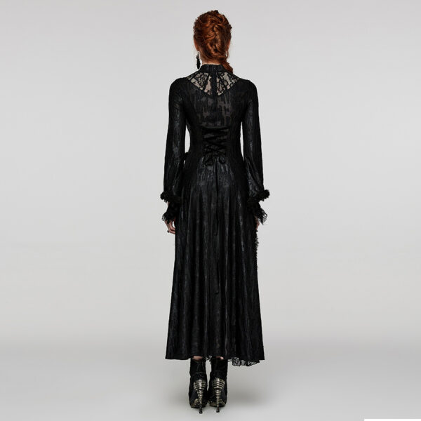 PUNK RAVE V-Shaped Multiple Layers Lace Goth Long Dress - Image 3