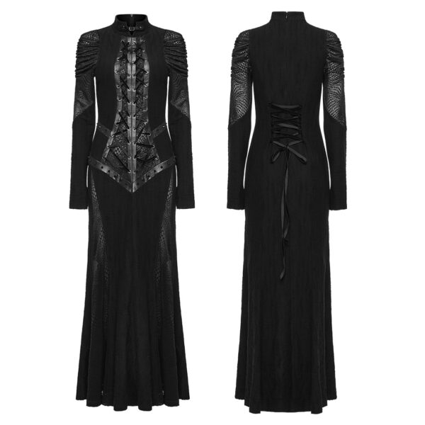 Punk Rave Snake Texture Mesh Gothic Decadent Dress - Image 5