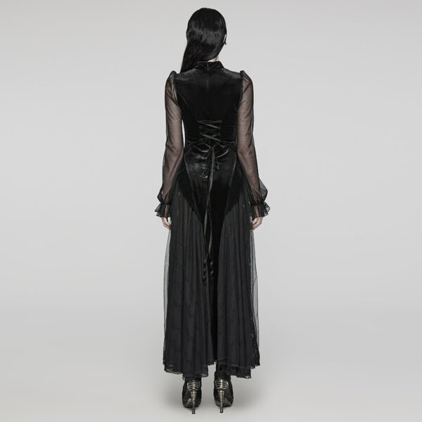 Punk Rave Velvet Mesh And Lace Gothic Dress - Image 3