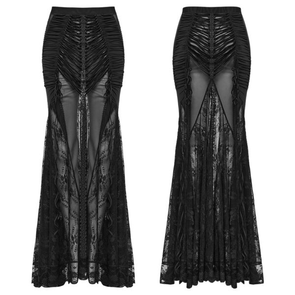 Punk Rave Fishtail Goth Wrapped Long Skirt - Image 7