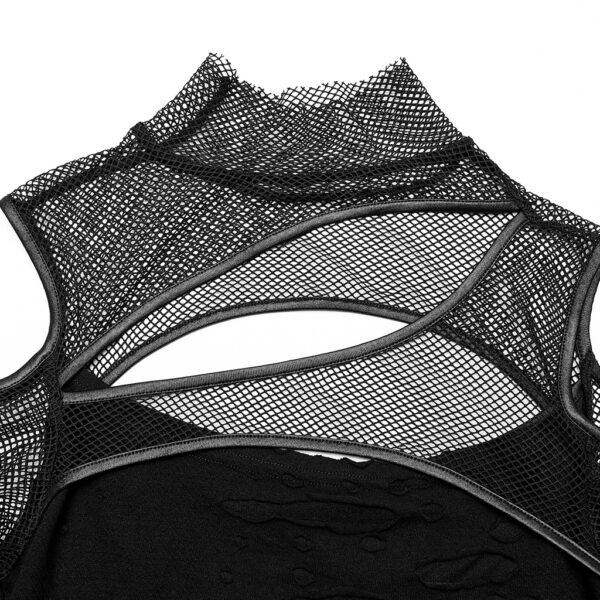 PUNK RAVE Gothic Mesh Long Sleeve Knitted Top - Image 6