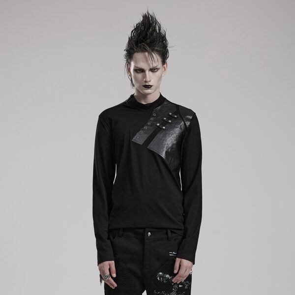 Geometric Design Metal Zipper Punk Daily T-Shirt