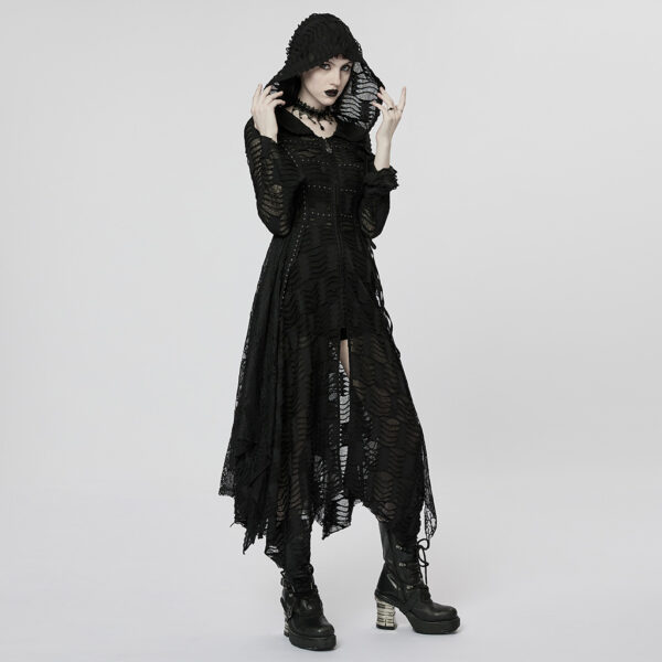 PUNK RAVE Gothic Irregular Design Dress Coat - Image 2