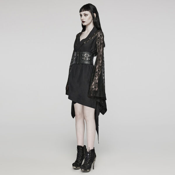 Punk Rave Skull And Rose Pattern Lace Punk Kimono - Image 2