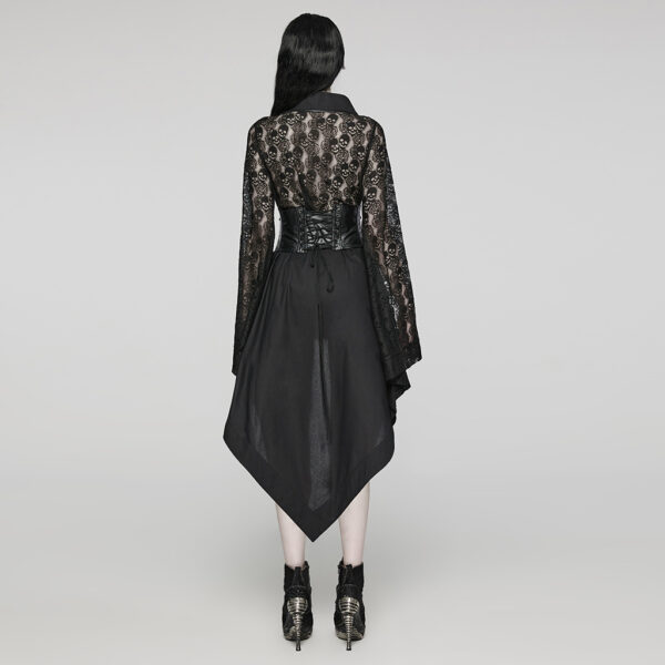 Punk Rave Skull And Rose Pattern Lace Punk Kimono - Image 3