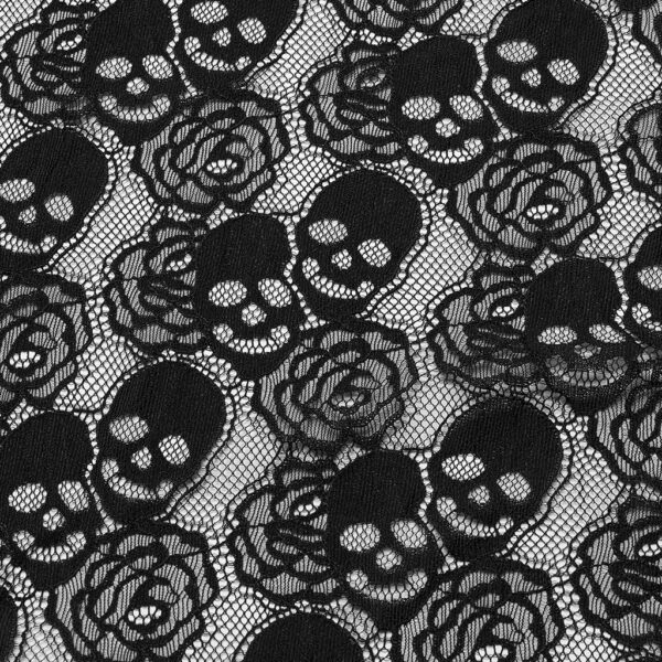 Punk Rave Skull And Rose Pattern Lace Punk Kimono - Image 7