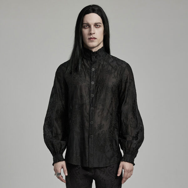 PUNK RAVE Gothic Style Men's Embroidered Shirt