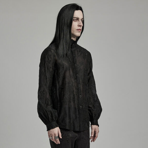 PUNK RAVE Gothic Style Men's Embroidered Shirt - Image 2