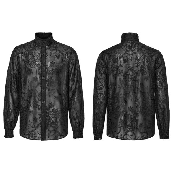 PUNK RAVE Gothic Style Men's Embroidered Shirt - Image 5