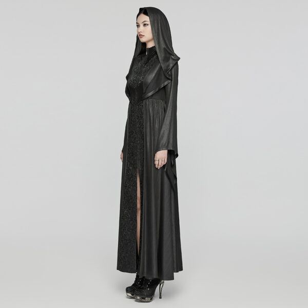 Adjustable Drawstring Gothic Hooded Coat - Image 2