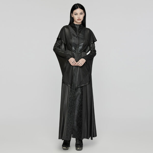 Adjustable Drawstring Gothic Hooded Coat - Image 4