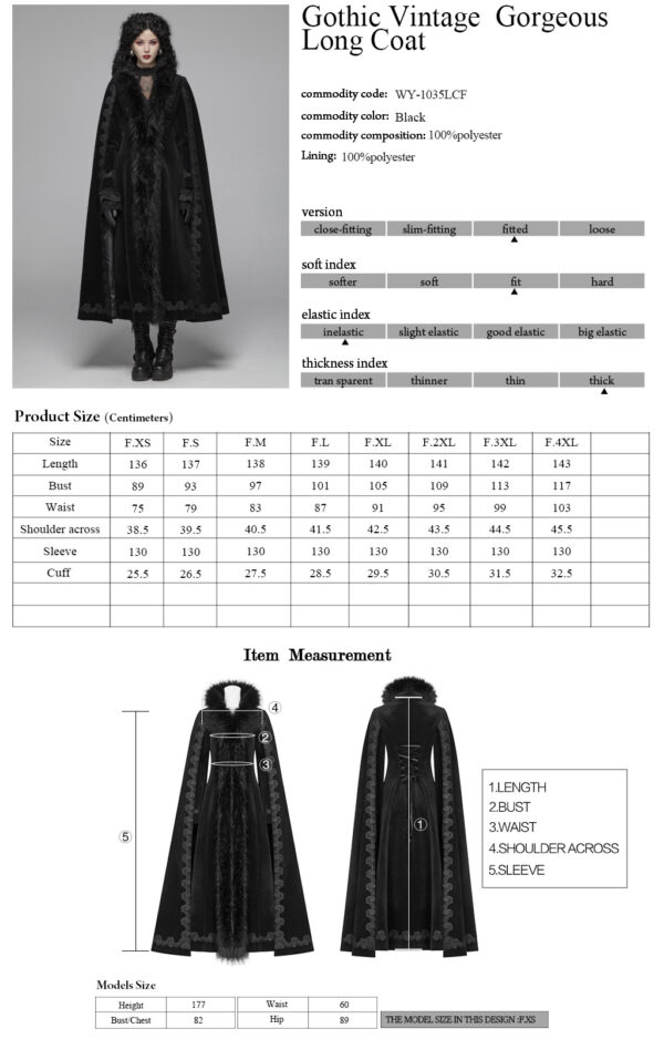 PUNK RAVE Gothic Long Coat - Image 10