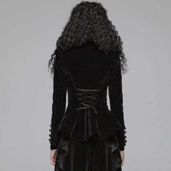 Punk Rave Exquisite Gothic Lace Decoration Velvet Jacket - Image 3