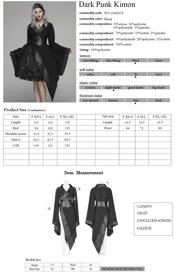 PUNK RAVE Dark Punk Gothic Kimono  - Image 10