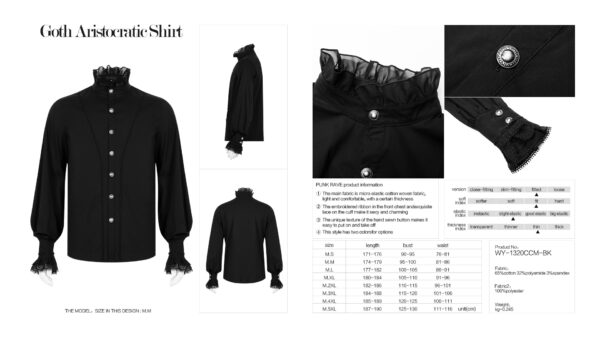 Goth Aristocratic Black Shirt - Image 9