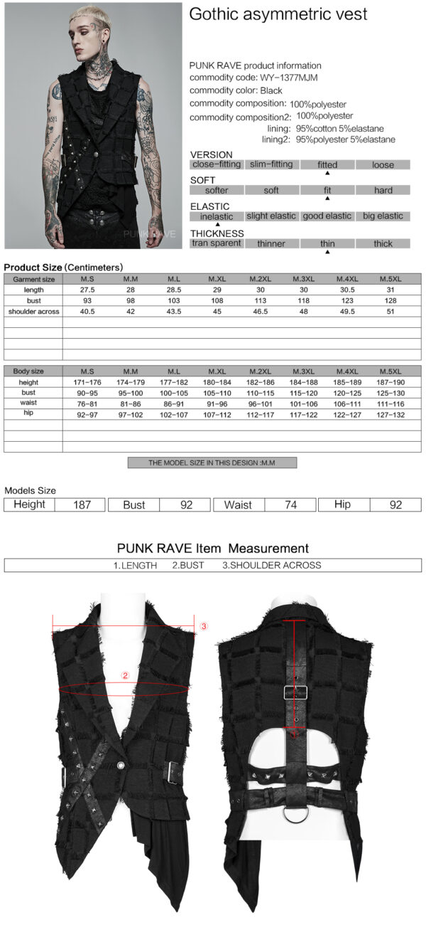 PUNK RAVE Gothic Asymmetric Vest  - Image 10