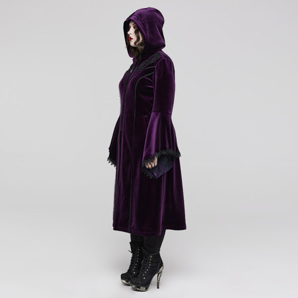 PUNK RAVE Gorgeous Velvet Purple Goth Coat - Image 2