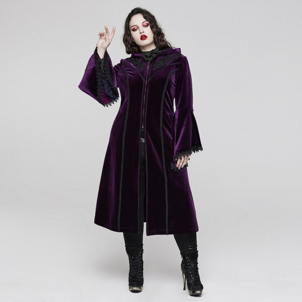 PUNK RAVE Gorgeous Velvet Purple Goth Coat - Image 4