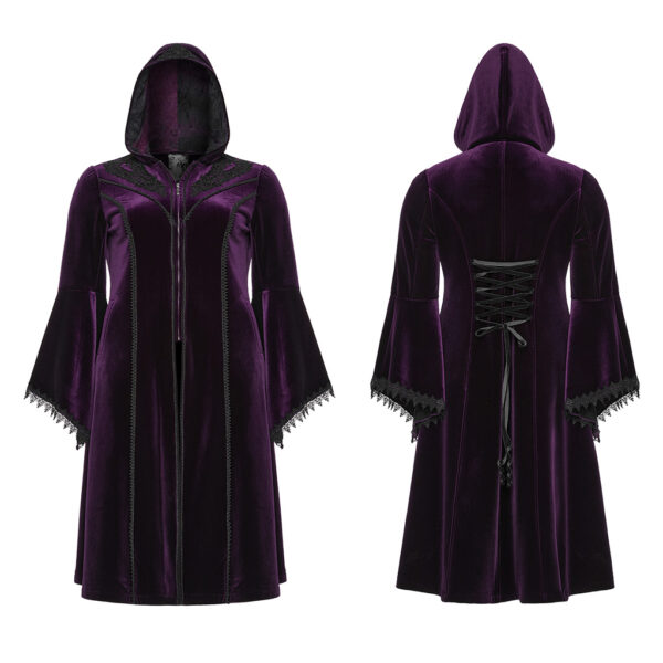 PUNK RAVE Gorgeous Velvet Purple Goth Coat - Image 5