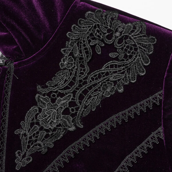 PUNK RAVE Gorgeous Velvet Purple Goth Coat - Image 7