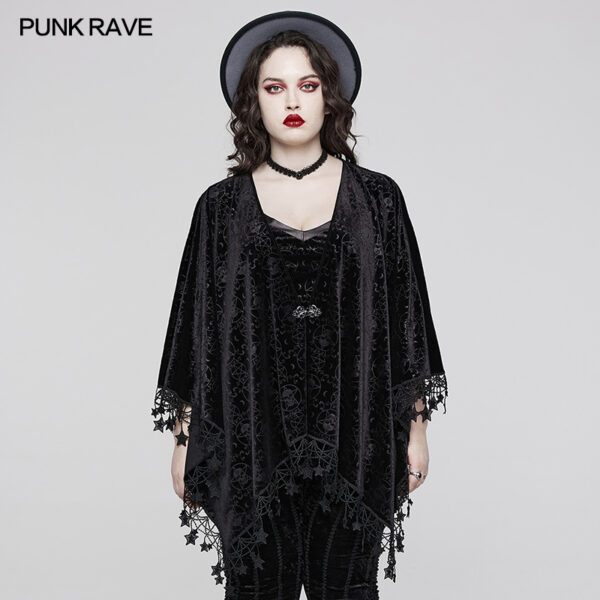 PUNK RAVE Goth Velvet Shawl - Image 2