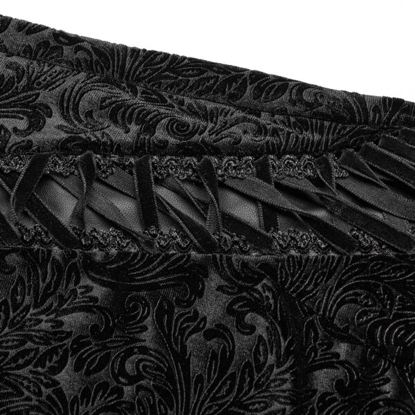 PUNK RAVE Goth Dark Texture Jacquard Flare Pants - Image 7