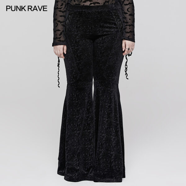 PUNK RAVE Goth Dark Texture Jacquard Flare Pants