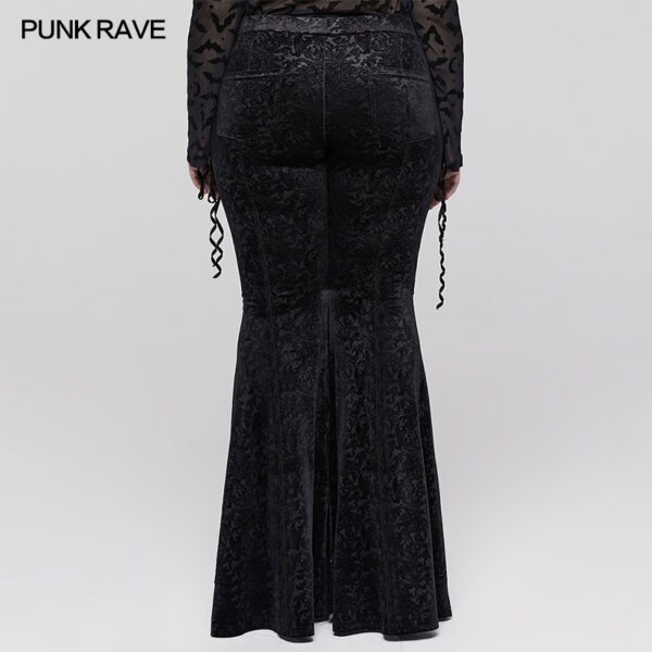 PUNK RAVE Goth Dark Texture Jacquard Flare Pants - Image 2