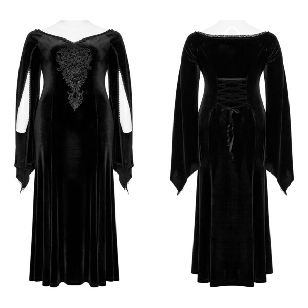 PUNK RAVE Gorgeous Pointed Sleeves V-Neck Goth Dress - Image 10