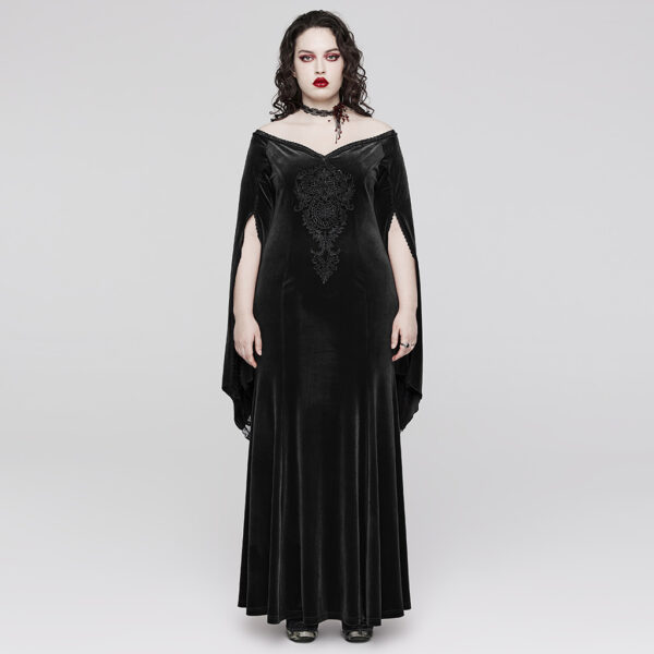 PUNK RAVE Gorgeous Pointed Sleeves V-Neck Goth Dress - Image 6