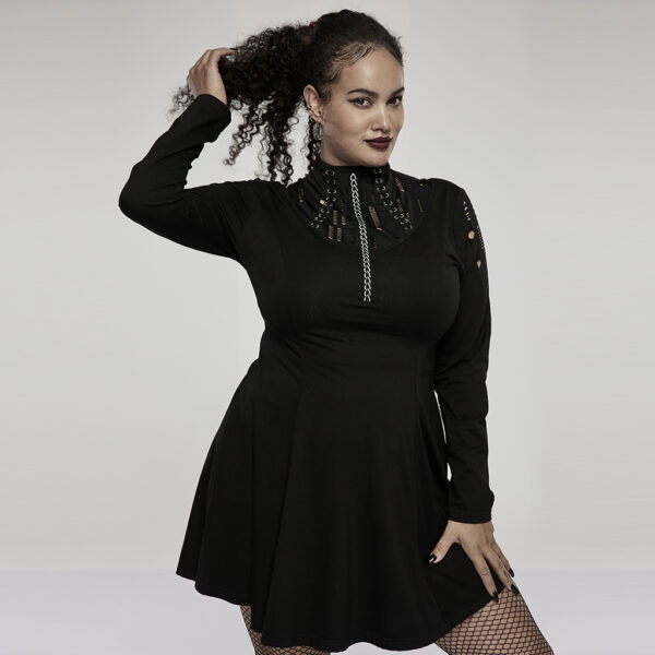 PUNK RAVE Long Sleeve Daily Goth Dress