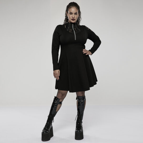 PUNK RAVE Long Sleeve Daily Goth Dress - Image 4