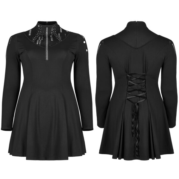 PUNK RAVE Long Sleeve Daily Goth Dress - Image 5