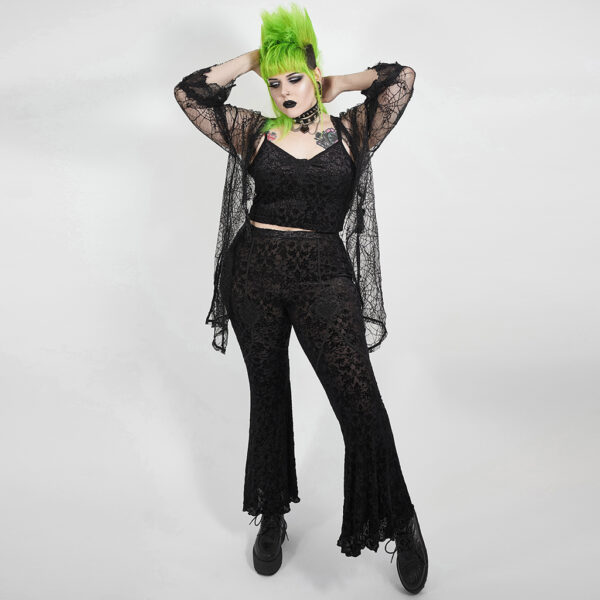 PUNK RAVE Goth Flared Light Pants - Image 4