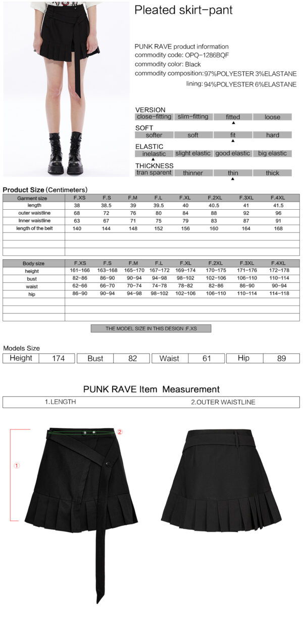 PUNK RAVE Pleated Skirt-Pant - Image 10